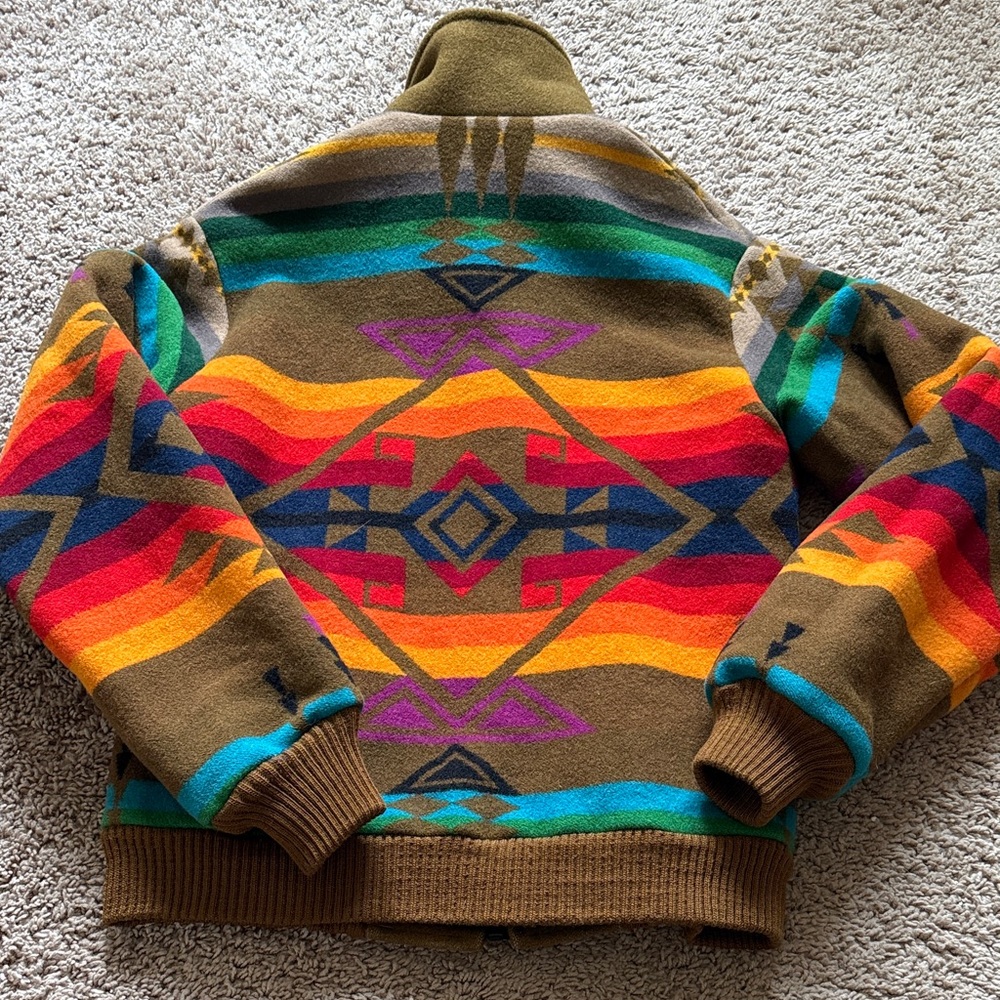 Pendleton Multicolor Geometric Zip-Up Sweater Jac… - image 7